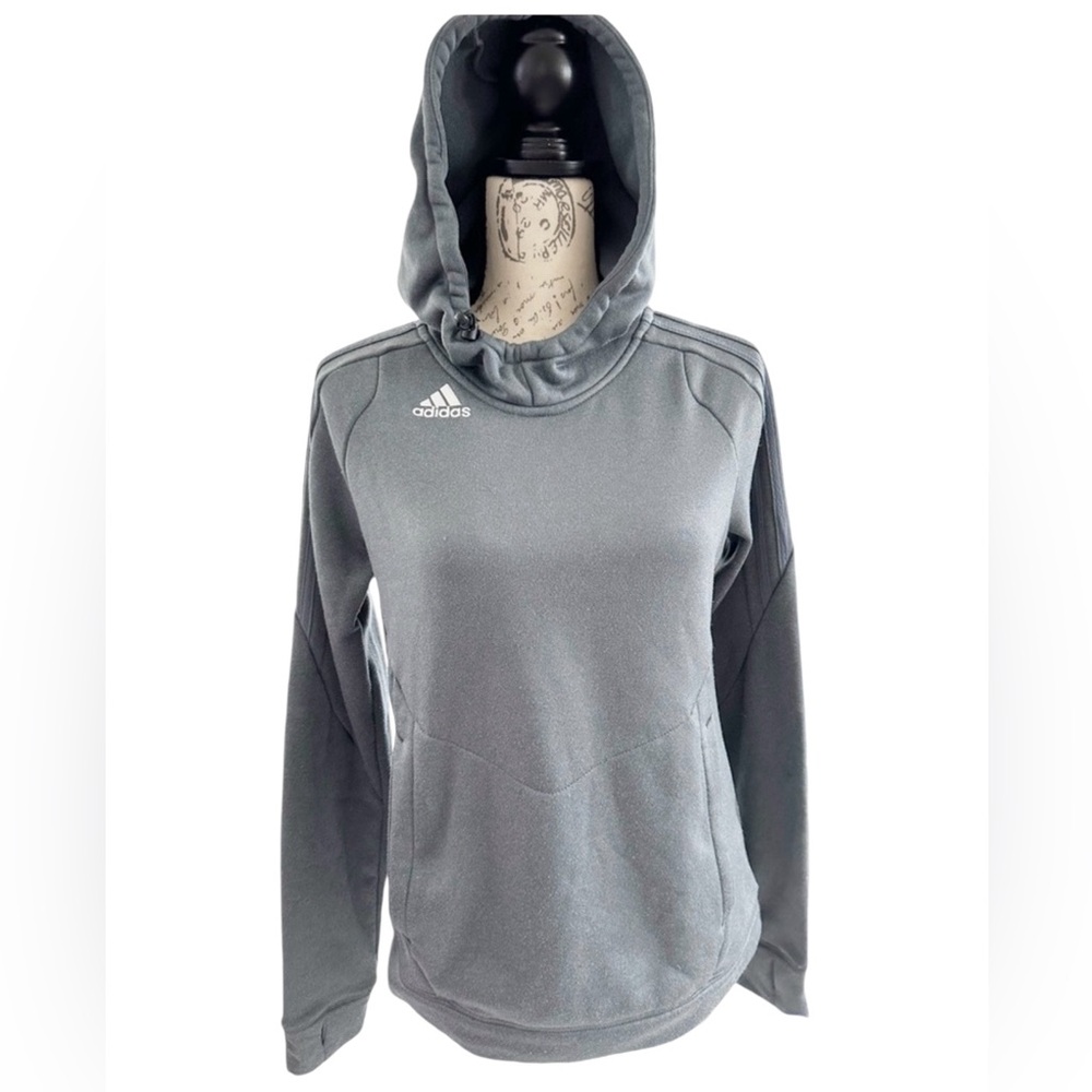Adidas Jacket Size XS Gray Pullover Hoodie  Activewear Thumbholes
